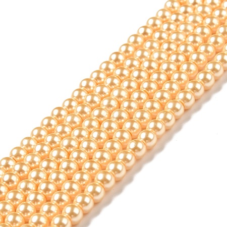 Eco-Friendly Dyed Glass Pearl Round Beads Strands HY-A002-4mm-RB072-1
