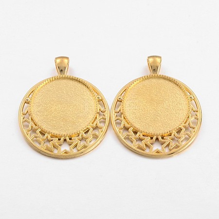 Tibetan Style Alloy Pendant Cabochon Settings LS-PALLOY-J494-30G-1