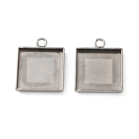 304 Stainless Steel Pendant Cabochon Settings STAS-Z201-02P-04-1
