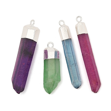 Natural Quartz Crystal Pointed Pendants G-P253-03S-08-1