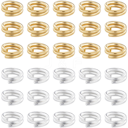 160Pcs 2 Colors Brass Split Rings KK-BBC0023-08A-1