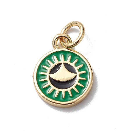 Brass Enamel Charms KK-E003-11G-1