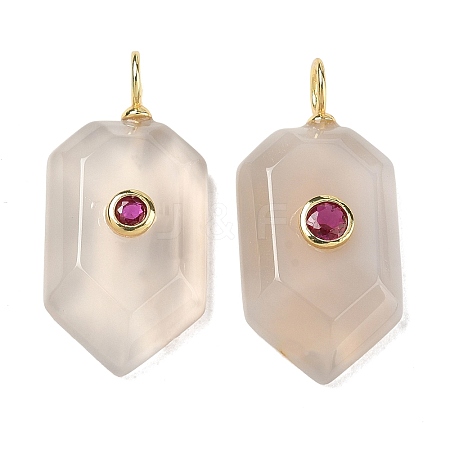 Natural White Agate Pendants KK-CBAF9BC-20G-08-1