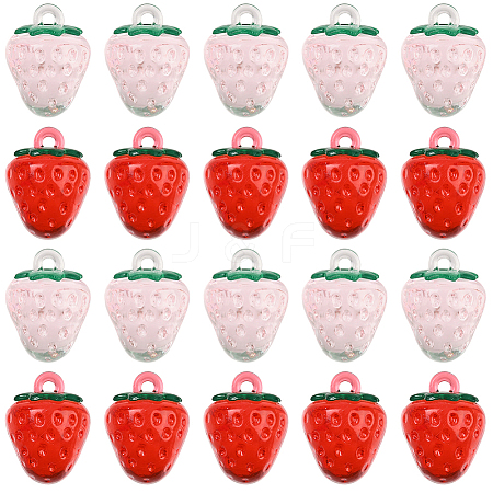 24Pcs 2 Colors Transparent Acrylic Pendants OACR-SC0002-51-1