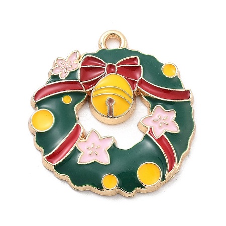 Christmas Theme Alloy Enamel Pendants ENAM-D060-04G-1