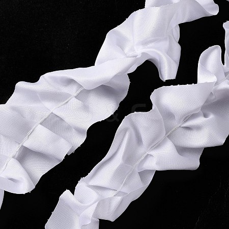 3.28 Feet Polyester Ruffled Ribbons SRIB-WH0011-087A-1