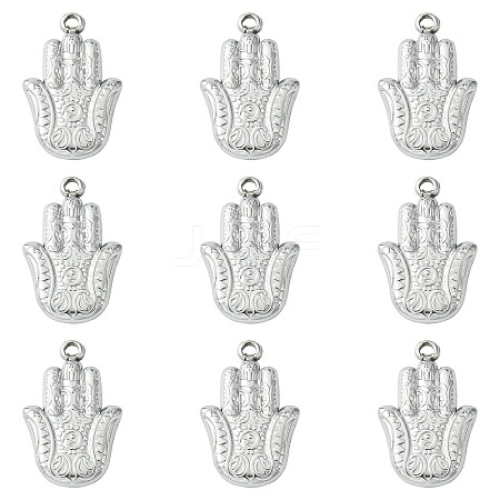 10Pcs 201 Stainless Steel Pendants STAS-CJ0002-33-1