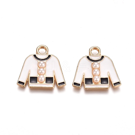 Light Gold Plated Alloy Enamel Pendants PALLOY-TAC0011-06A-1