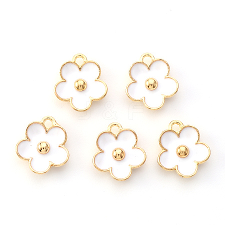 Light Gold Plated Alloy Enamel Pendants ENAM-R136-16A-1