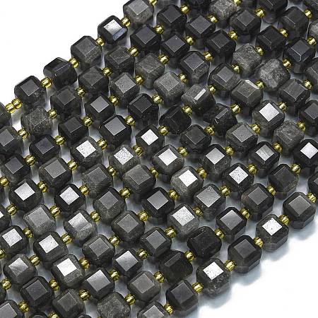 Natural Silver Obsidian Beads Strands G-K389-A41-01-1