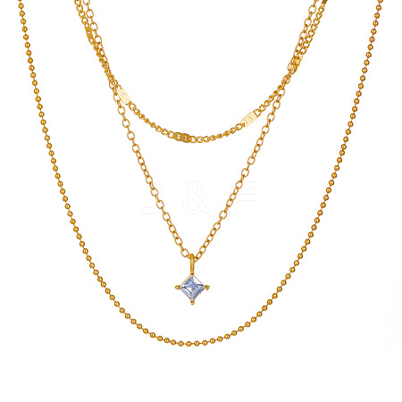 Alloy Star 3 Layer Necklaces for Women WH-WG8318F-01-1