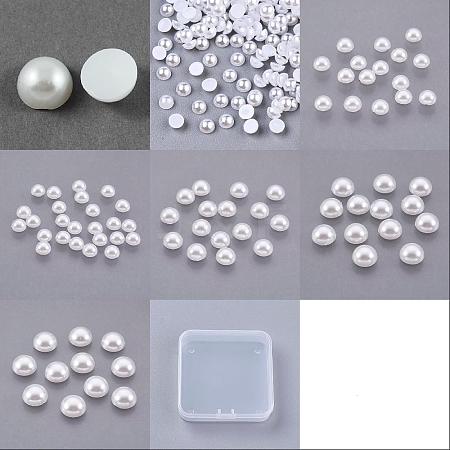 7 Styles ABS Plastic Imitation Pearl Cabochons SACR-LP0001-10-1