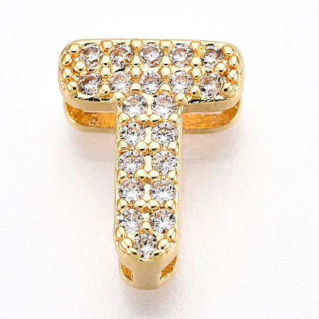 Brass Micro Pave Cubic Zirconia Charms KK-N254-217G-T-1