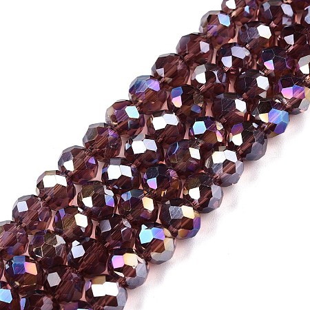 Electroplate Glass Beads Strands EGLA-A044-T6mm-B13-1