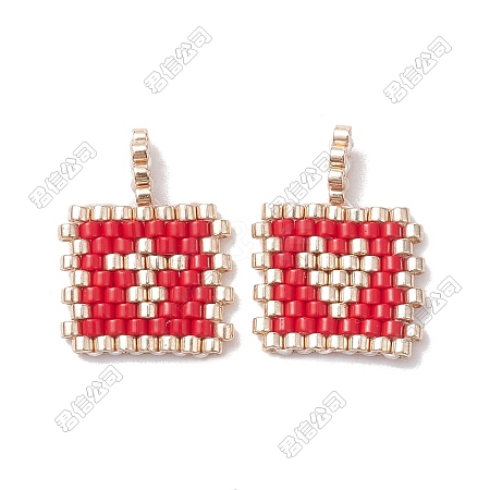 2Pcs Handmade MIYUKI Round Rocailles Seed Loom Pattern PALLOY-SZ00004-1