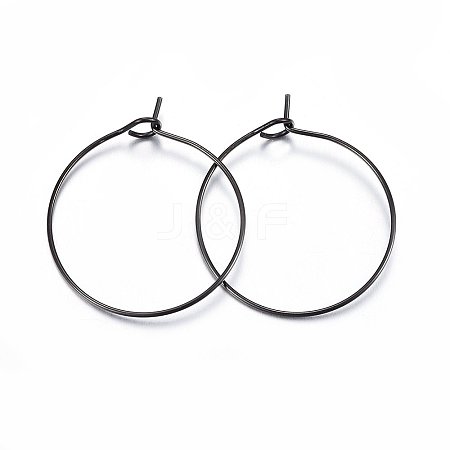 304 Stainless Steel Hoop Earring Settings STAS-H467-01B-25MM-1