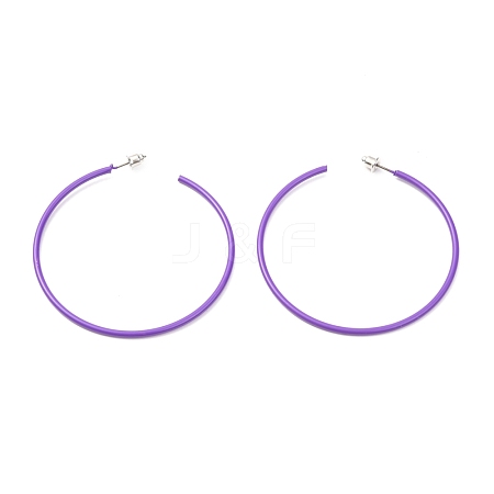 Baking Paint 201 Stainless Steel Half Hoop Earrings EJEW-P185-A01-01-1