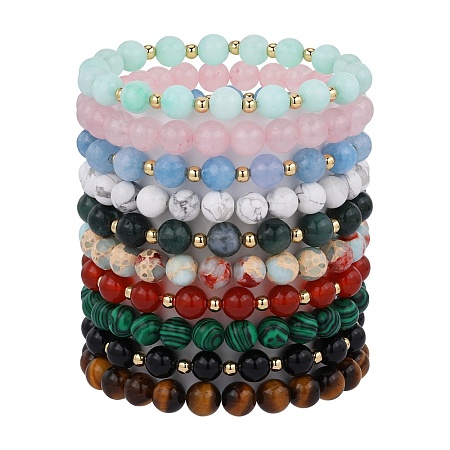 Natural & Synthetic Gemstone Bracelets BJEW-SW001595-1