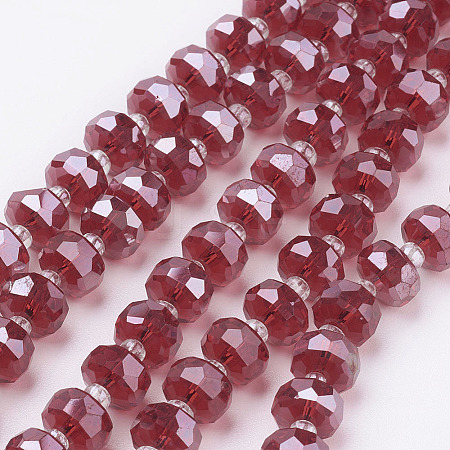 Electroplate Glass Beads Strands EGLA-J146-PL8mm-B01-1