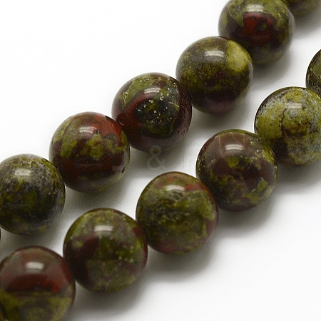 Natural Dragon Blood Beads Strands G-G735-34-10mm-1