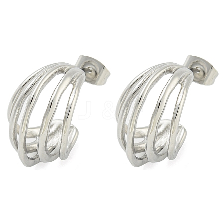 Non-Tarnish 304 Stainless Steel Stud Earrings for Women EJEW-S227-44P-1