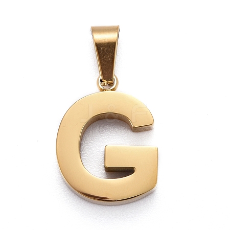 Ion Plating(IP) 304 Stainless Steel Letter Pendants STAS-H127-G-G-1