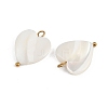 Natural Shell Heart Pendants STAS-D378-34G-2