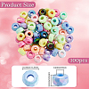 100Pcs UV Plating Rainbow Iridescent Acrylic European Beads MACR-PA0001-29-2