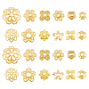 360Pcs 12 Styles 304 Stainless Steel Alloy & Brass Bead Caps FIND-HS0001-90-1