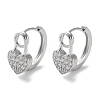 Brass Micro Pave Clear Cubic Zirconia Hoop Earrings EJEW-C121-10P-1