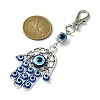 Alloy with Resin Evil Eye Pendant Decoration HJEW-JM01473-02-3