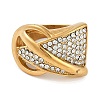 Ion Plating(IP) 304 Stainless Steel Finger Rings with Rhinestones RJEW-D083-10G-02-2