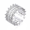 Non-Tarnish 304 Stainless Steel Bar Wrap Open Cuff Ring RJEW-T023-29P-3