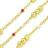 Brass Enamel Round Beaded Link Chain CHC-G022-07G-14-1