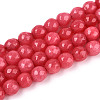 Dyed Natural White Jade Beads Strands G-T139-6mm-60-10-4