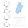 2 Pairs 925 Sterling Silver Hoop Earring Findings STER-UN0001-76-1