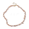 Natural Sunstone Chip Beaded Necklace NJEW-JN04616-05-4