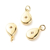 Brass Micro Pave Clear Cubic Zirconia Pendants ZIRC-P094-10G-RS-1