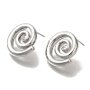 Brass Micro Pave Clear Cubic Zirconia Spiral Stud Earrings for Women EJEW-U026-02P-2