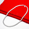 Brass Flat Wheat Chain Necklaces NJEW-BB16951-4
