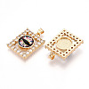 Brass Micro Pave Clear Cubic Zirconia Pendants for Women KK-T070-91A-05-2