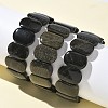 Natural Golden Sheen Obsidian Beads Stretch Bracelets for Women Men BJEW-I323-02N-1