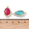 Dyed Natural Jade & Natural African Turquoise(Jasper) Connector Charms G-G012-05G-C-3