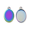 Ion Plating(IP) 304 Stainless Steel Pendant Cabochon Settings STAS-H383-12M-2
