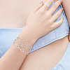 Fingerinspire 2Pcs Crystal Rhinestone Teardrop Link Bracelet BJEW-FG0001-01A-4