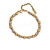 Two-tone 304 Stainless Steel Beaded Bracelets for Women WG0A43A-02-3