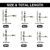 30Pcs 6 Style 201 Stainless Steel 3 Way Swivels Fishing Cross Line FIND-FH0004-45-2