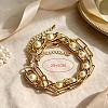 Vintage White Round Imitation Pearl Iron Chain 2-Strand Bracelets for Women HP8707-6