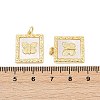 Brass Pave Natural White Shell Pendants KK-U058-30G-01-3