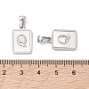 304 Stainless Steel Pave Shell Pendants STAS-G327-01P-Q-3